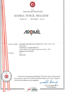 aromil marka tescil belgesi